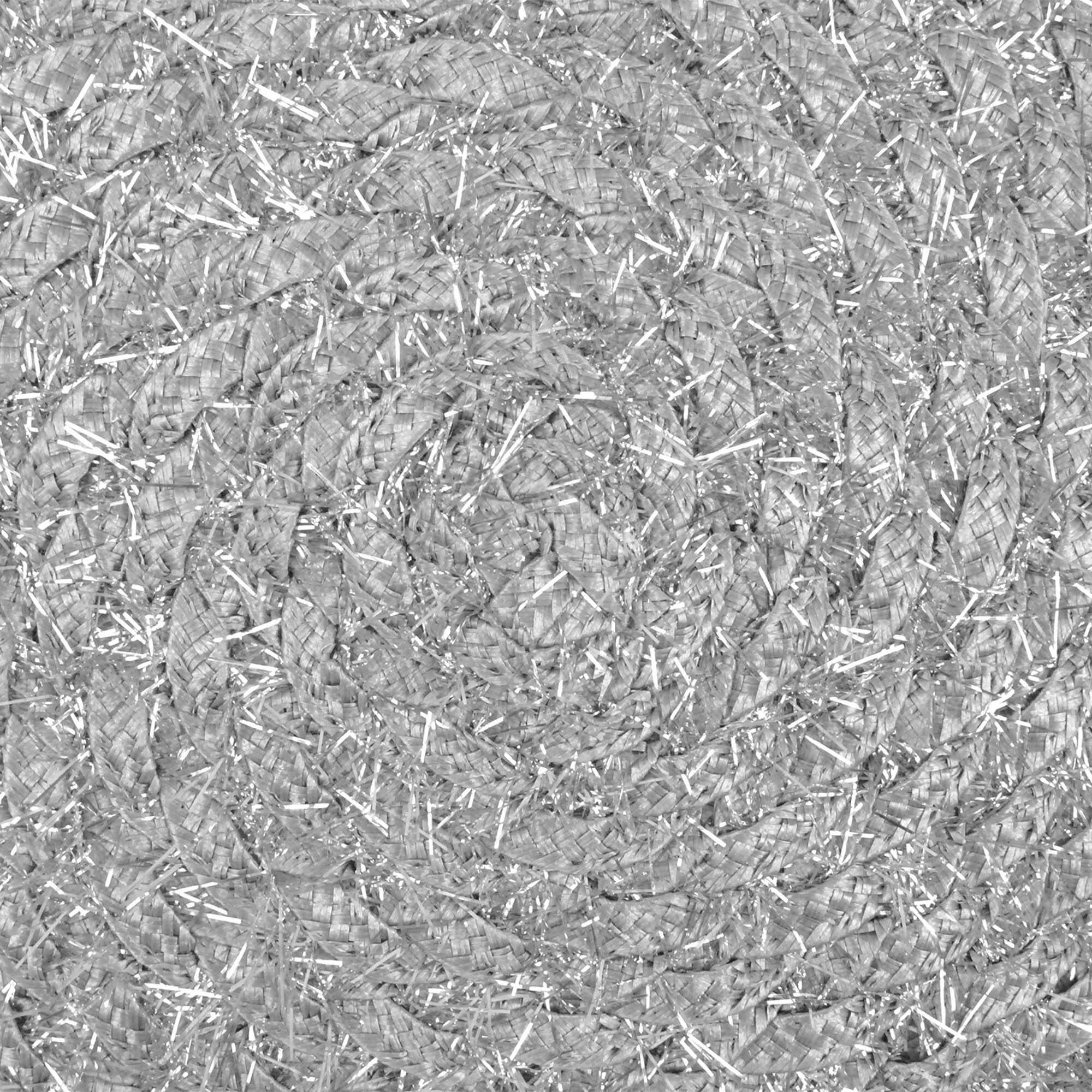 DII® Silver Round Polypropylene Woven Tinsel Placemat (Set of 6)